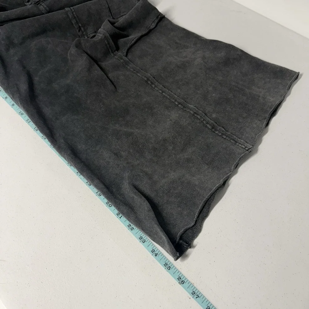 Easel Womens Utility Mineral Washed Wide Leg Terry Knit Cargo Pant Black Large - Picture 4 of 15